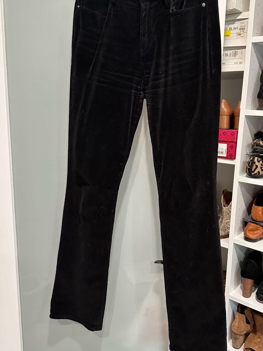 Frame Denim Black Velvet Flare Jeans